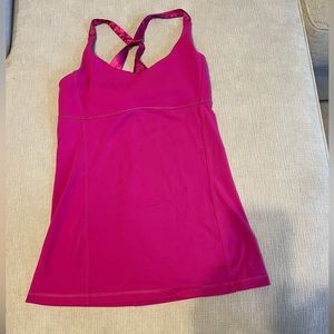 RARE Lululemon Practice Daily Tank Pink Satin Straps. Excellent condition!